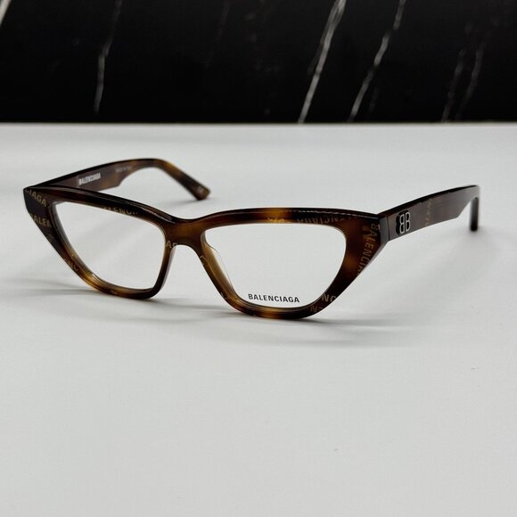 NEW BALENCIAGA BB0128O 002 CAT EYE HAVANA WOMEN EYEGLASSES BALENCIAGA - Picture 1 of 10